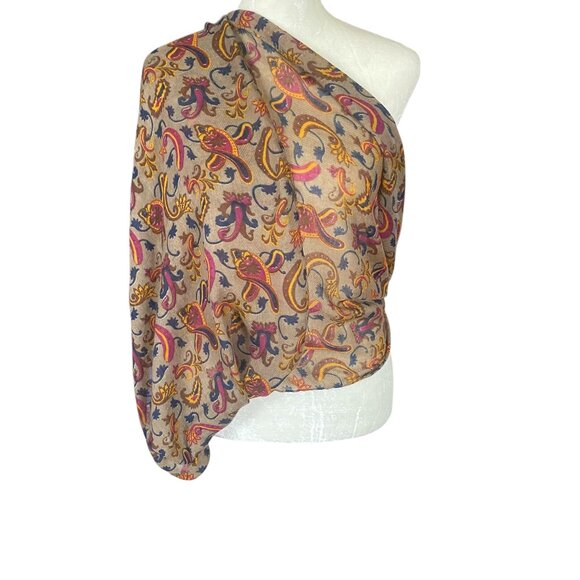 Multicolored patterned double layer women's scarf wrap shawl accessories - Picture 1 of 5